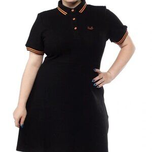 Sourpuss Clothing Jack O'Lantern Orange and Black Polo Skater Dress Size L